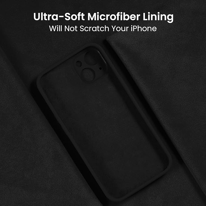 FireNova Designed for iPhone 15 Plus Case, Silicone [Camera Protection] Case, Soft Anti-Scratch Microfiber Lining Inside, 6.7 inch, Black