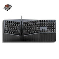 Perixx PERIBOARD-535BL [Firmware Updated] Wired Ergonomic Mechanical Keyboard - Full-Size - Low-Profile Blue Clicky Switches - Compatible with Windows and macOS