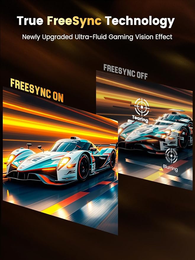 UPERFECT QLED Portable Gaming Monitor 500Hz 24.5'' Monitor, FreeSync 0.1ms, 125%sRGB 2000:1 600Nits, Built-in Stand, Speaker and VESA Mountable DP1.4 USB C HDMI Second Screen for Laptop, Game Console
