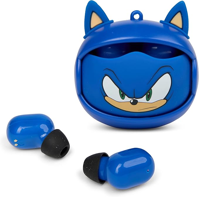Sonic The Hedgehog Wireless Earbuds, True Wireless Bluetooth Earbuds, in-Ear Headphones with Active Noise Cancelling and Charging Case (Sonic The Hedgehog)