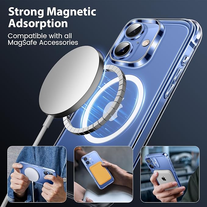 Mkeke Magnetic Clear Case for iPhone 17, Compatible with MagSafe, Military-Grade Protection, Phone Bumper 6.3 inch 2025