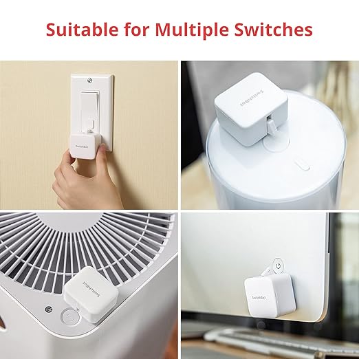 Switchbot Smart Switch Button Pusher (Bluetooth) – Fingerbot for Rocker Switch/One-Way Buttons with bot, App Timer Control, No Wiring, Optional Hub Required for Voice/Remote, White
