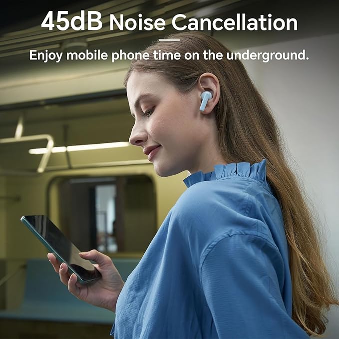 HONOR Choice Earbuds X7i Bluetooth Headphones 40 Hours Duration, 45dB Noise Cancellation Lightweight Wireless Headphones, IP54 Water and Dust Resistant, White