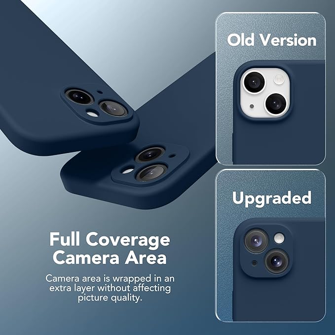 Magnetic for iPhone 14 Case, Compatible with MagSafe, [Full Camera Protection][Screen Protector] Silicone Shockproof Protective Phone Case for iPhone 14 6.1 inch, Cobalt Blue