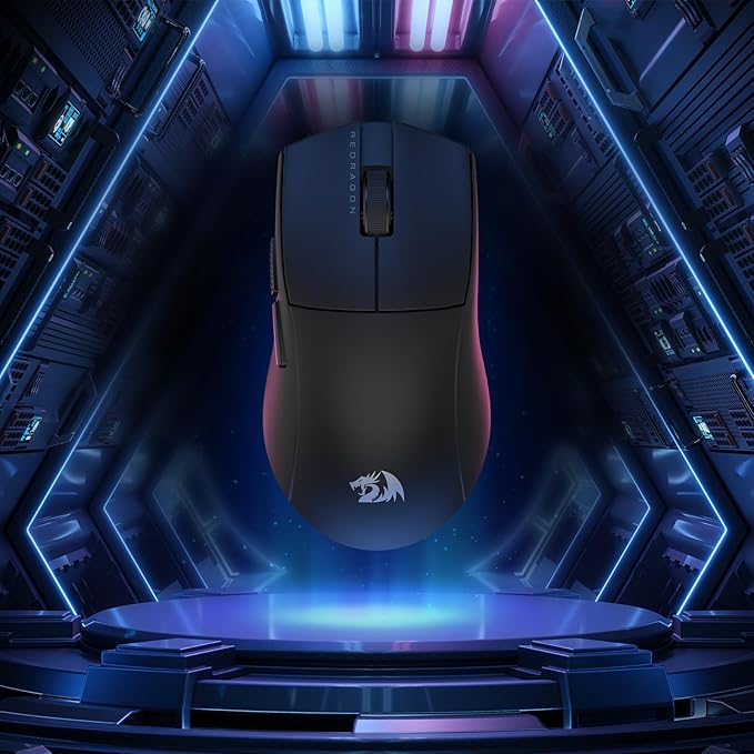 Redragon M724 Wired Gaming Mouse, 42G Ultra-Light 12,400 Max DPI Optical Gaming Mouse with 5 Programmable Buttons, Ergonomic Natural Grip Build, Software Supports DIY Keybinds & DPI, Black