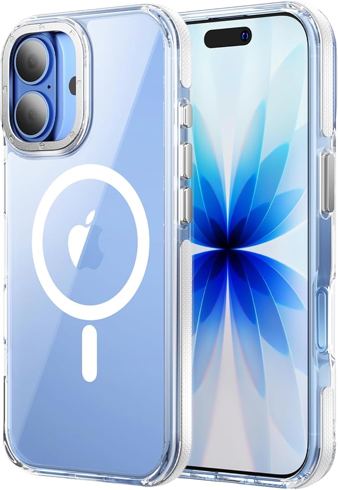 Anti-Yellowing Strong Magnetic for iPhone 17 Case, [Compatible with MagSafe] [12FT Military Grade Drop] Slim Thin iPhone Cover 6.3 Inch, Clear White