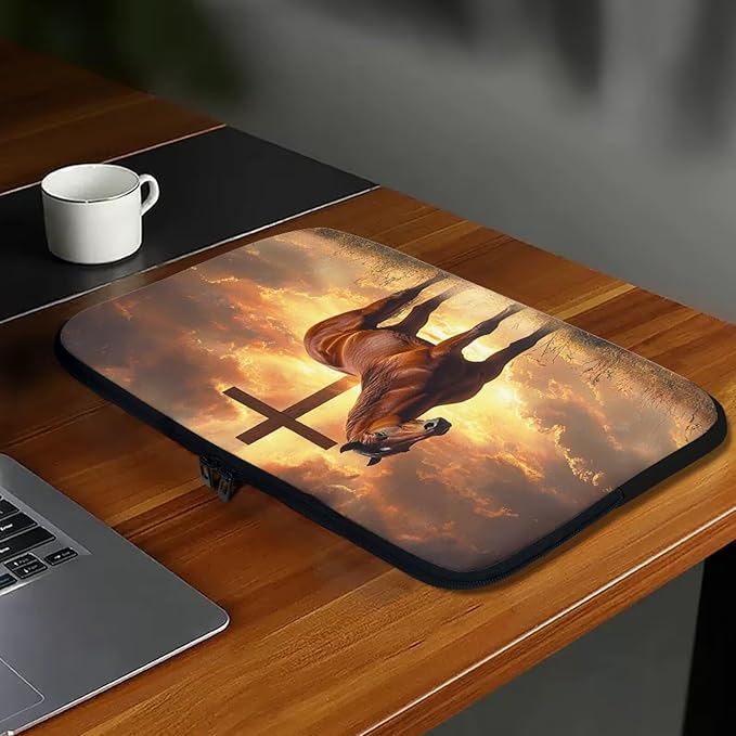 Cross Horse Laptop Sleeve for Women Men 17inch Laptop Accessories with Versatile Uses Lap Top Case Portable Computer Sleeve Laptop Pouch Brown