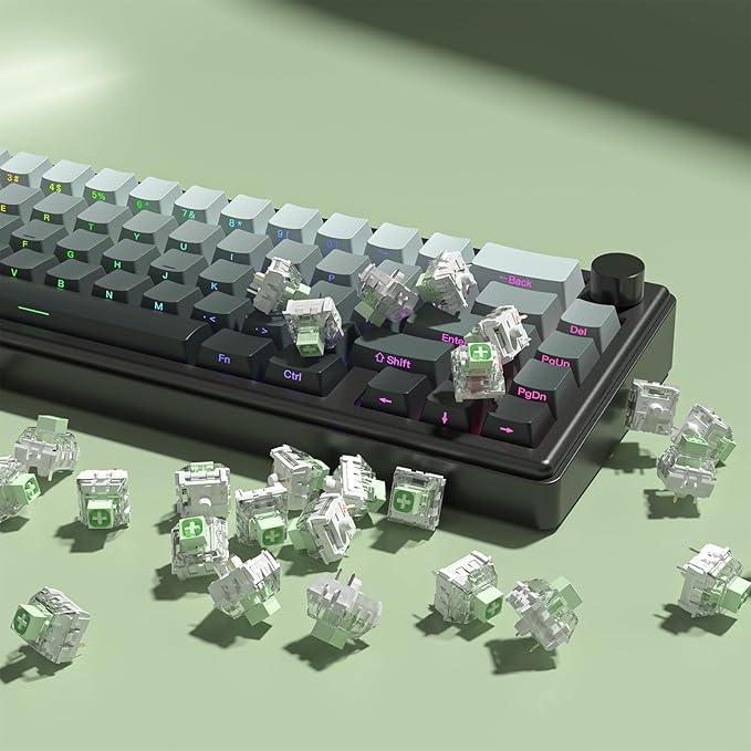 DRAOZA Kailh Box Jade Pro Switch RGB SMD for Mechanical Gaming Keyboard 3 Pin Waterproof Dustproof Compatible Cherry MX Switches (72pcs)