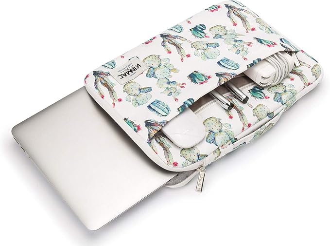 Kinmac 360° Heavy Duty Protective Laptop Computer Sleeve case Bag Cover with Handle for MacBook Pro 14 inch,14 inch-14.4 inch HP Lenovo Dell ASUS Acer Laptop (Cactus)