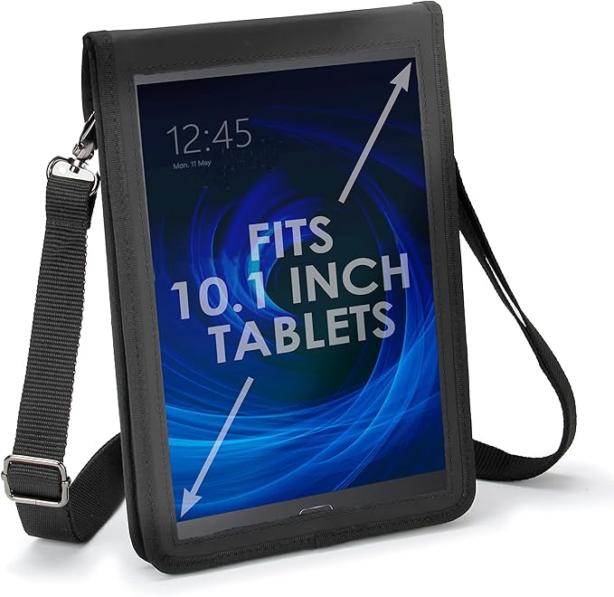 USA GEAR 10" Tablet Case Sleeve, Designed in the U.S., with Open Front & Shoulder Strap – Compatible with iPad 10.2 9th Gen, Samsung Galaxy Tab A 10.1, Tab S6 Lite, and More 10" Tablets