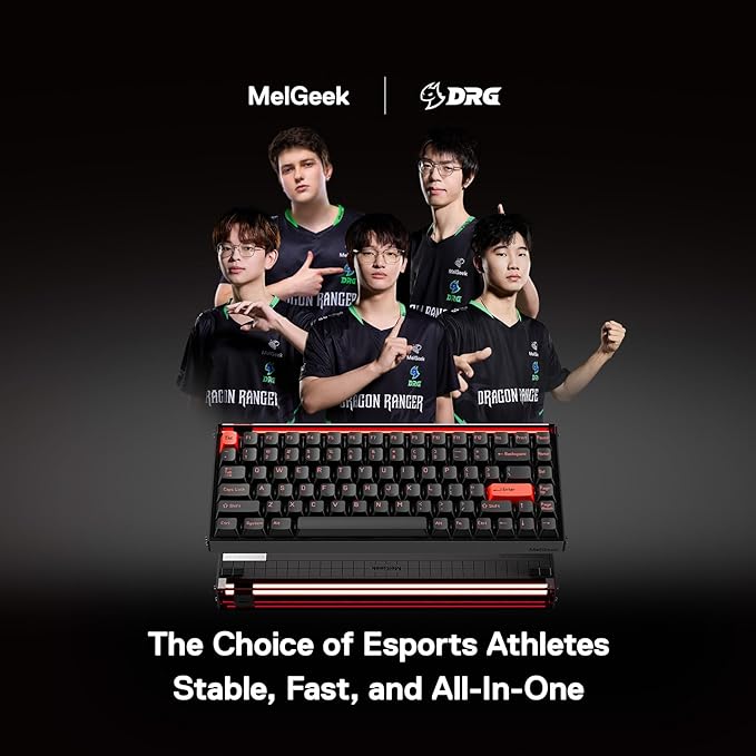 MelGeek MADE84 Ultra+ Wired Gaming Keyboard, Magnetic Keyboard with Hall Effect, 75% Compact Rapid Trigger, Hot-Swappable, RGB Snap Tap & Adjustable Actuation, Online HIVE Custom, Aluminum Case-Red