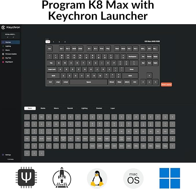 Keychron K8 Max TKL Wireless Mechanical Keyboard, QMK 2.4 GHz/Bluetooth 5.1/Wired with Aluminum Frame, RGB Backlit Hot-Swappable Programmable Keychron Super Banana Switch for Mac Windows Linux