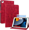 Case for iPad 9th Generation (2021) / 8th Generation (2020) / 7th Gen (2019) 10.2 Inch, Auto Wake/Sleep Supports Pencil Holder Magnetic Clasp Stand Cover, Red