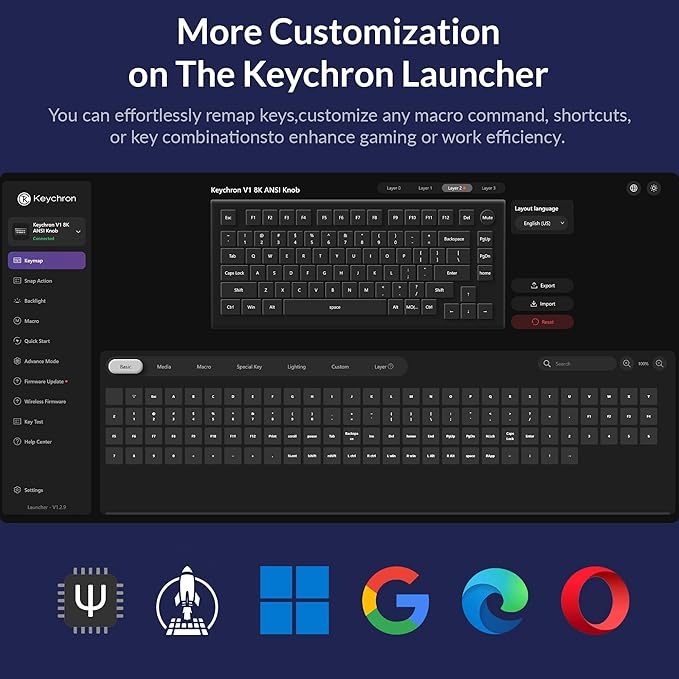Keychron Q1 RGB Wired Custom Mechanical Keyboard, 75% Layout RGB Backlight with Hot-swappable Gateron G Pro Red Switch Double Gasket Compatible with Mac Windows Linux (Blue) -Version 2