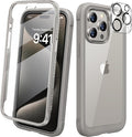 Diaclara Magnetic Designed for iPhone 15 Pro Max Case Full Body Bumper,[Compatible with MagSafe] Military Drop Proof Cover with Built-in Touch Sensitive Anti-Scratch Screen Protector,Grey Titanium
