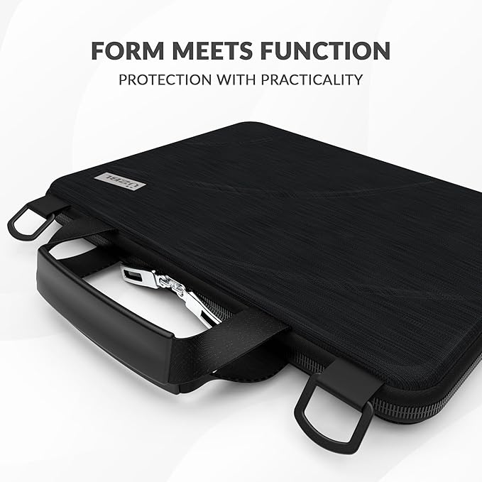 UZBL 13-14 Inch Always-on Chromebook Protective Hard Case with Adjustable Shoulder Strap and Carrying Handles