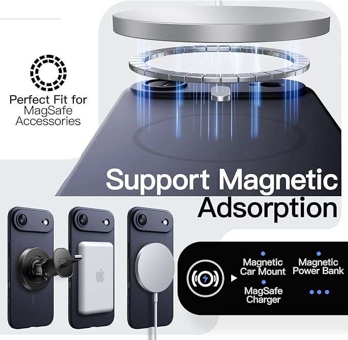 JETech Magnetic Slim Case for iPhone Air, Compatible with MagSafe, Ultra-Thin Lightweight Minimalist Phone Cover with Matte Finish and Full Camera Lens Protection, 6.5-Inch Display (Deep Blue)