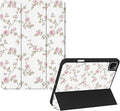 Case for iPad Pro 11 inch 4th/ 3rd/ 2nd / 1st Generation (2022/2021/2020/2018) Case with Pencil Holder, Auto Sleep/Wake, Girly Women Cute Design Pro 11 inch Cover with TPU Back, Pink Flowers