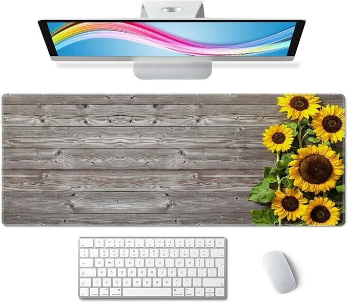 Sunflower Desk Mat - Large XL Mouse Pad & Keyboard Pad for Home Office Essentials