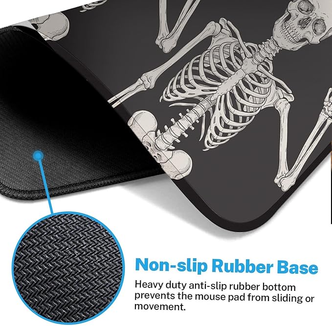 Britimes Large Gaming Mouse Pad Black Skull Non-Slip Desk Pad Keyboard and Mouse Desk Mat for Gamer, Office & Home, 31.5 x 15.7 in
