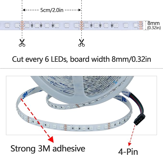 24V 32.8ft/10M RGB LED Strip Light 1200LEDs 120W Flexible SMD3535 High Brightness No-Waterproof IP20 LED Tape Lights for Living Room Home Decoration(RGB Controller and Power Supply Not Included)