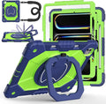 Case for iPad Pro 13 Inch M5 2025/ M4 2024, Ubearkk for iPad Pro 13 Inch case with Screen Protector, 360 Degree Rotating Stand Shoulder Strap Pencil Holder,Military Grade Shockproof, Navy Green
