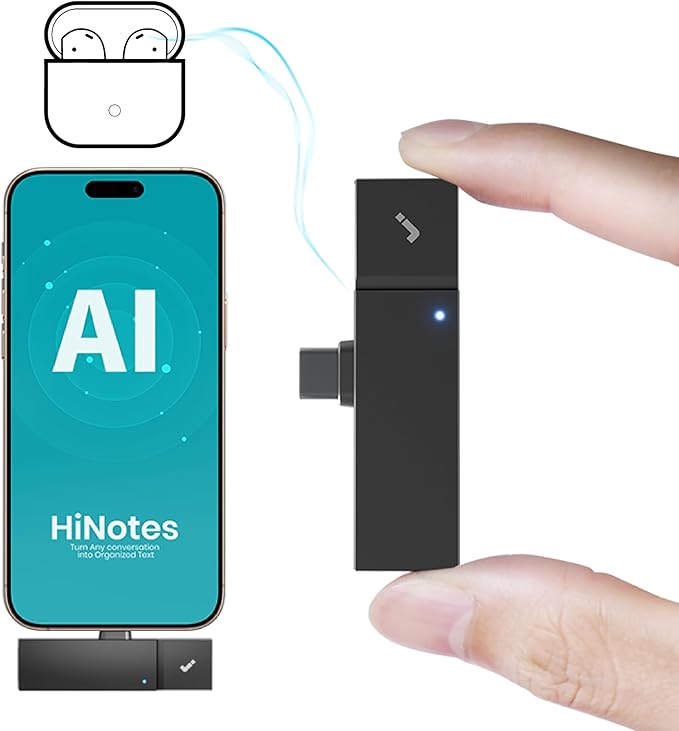 HiDockOfficial HiDock P1 mini AI Voice Recorder: Smart Voice Recorder Work with Wireless Earbuds for Meeting Lectures Calls BlueCatch Tech Digital Audio Recorder Transcription Summary HiNotes APP Control 32GB
