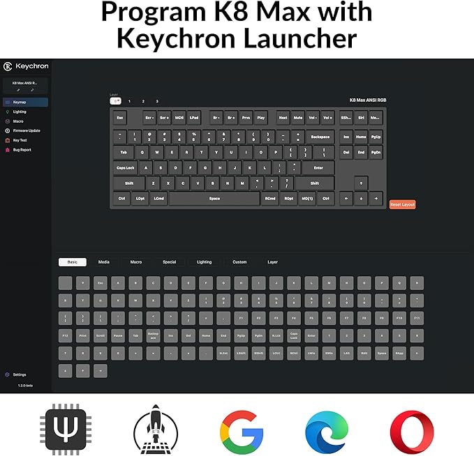 Keychron K8 Max Custom Mechanical Keyboard Wireless, TKL 2.4 GHz/Bluetooth 5.1/Wired QMK Programmable RGB, Hot-Swappable with Keychron Super Banana Switch Compatible with Mac Windows Linux