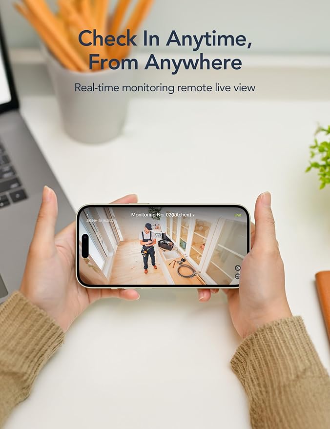 GNCC 2.4GHz Indoor Security Camera, 1080P Home Camera for Pet Monitoring, Motion Detection, Two-Way Audio, IR Night Vision, Easy Install, Cloud Storage Subscription Required, No 5GHz Support(2-Pack)
