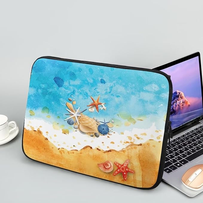 Beach Laptop Protective Sleeve for Women Men Zippered Pouches with Humanize Design Suitable for Daily Use Travel School Office Neatly Organizers 15 Inch