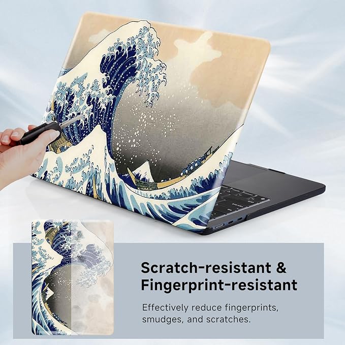 Funut Compatible with MacBook Air 13 Inch Case A1466 & A1369, Hard Plastic Protective Case Air 13.3 Scratch-Free Rubberized Case Cover for 2010-2017 Older MacBook Air 13.3", Sea Wave