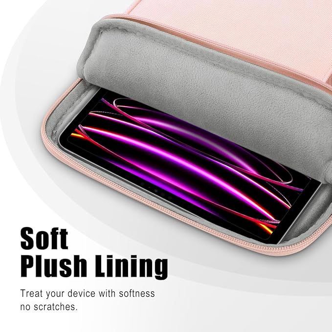 TiMOVO 13 Inch Tablet Sleeve with Shoulder Strap for iPad Air 13", iPad Pro 13"/ 12.9", Galaxy Tab S10 Plus/S10 FE+/FE Plus 12.4", Remarkable Paper Pro 11.8", Blush