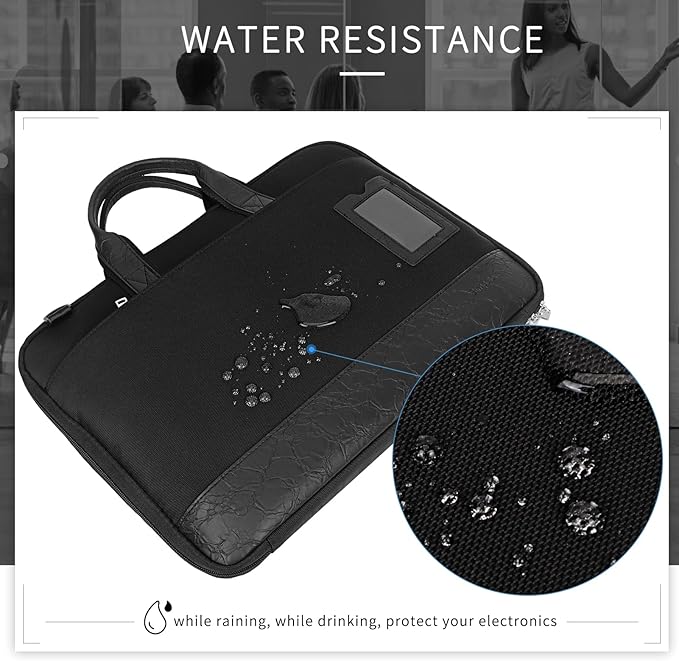 13.3’’ Laptop Case Sleeve, Electronic Organizer Waterproof Laptop Bag with Outside Card Holder, 3-Layer Shockproof 13 inch Laptop Sleeve for MacBook iPad HP Dell ASUS ACER, Black