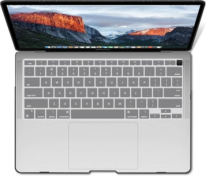 IBENZER Compatible with New MacBook Air 13 inch Case 2022 2021 2020 M1 A2337 A2179 A1932, Plastic Hard Shell Case with Keyboard Cover for Mac Retina Display with Touch ID, Star Black, AT13-S-BK+1