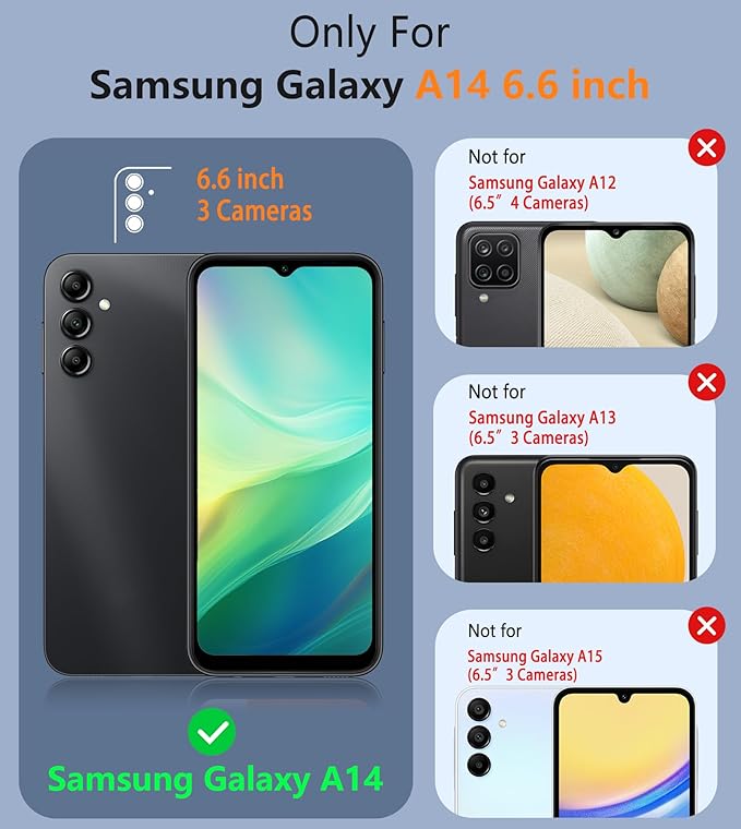 FNTCASE for Samsung Galaxy A14 5G Case: Dual Layer Protective Heavy Duty Cell Phone Cover Shockproof Rugged with Non Slip Textured Back - Military Protection Bumper Tough - 2023, 6.6inch (Mint Green)