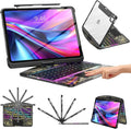TSQQST Clear Wireless Keyboard Case for iPad Pro 13 Inch M5/M4 2025/2024 with Pencil Holder & Multi-Touch Trackpad, Visible PCB High-Tech Style, 3-Brightness & 7-Color Backlight, 360 Rotatable, Black