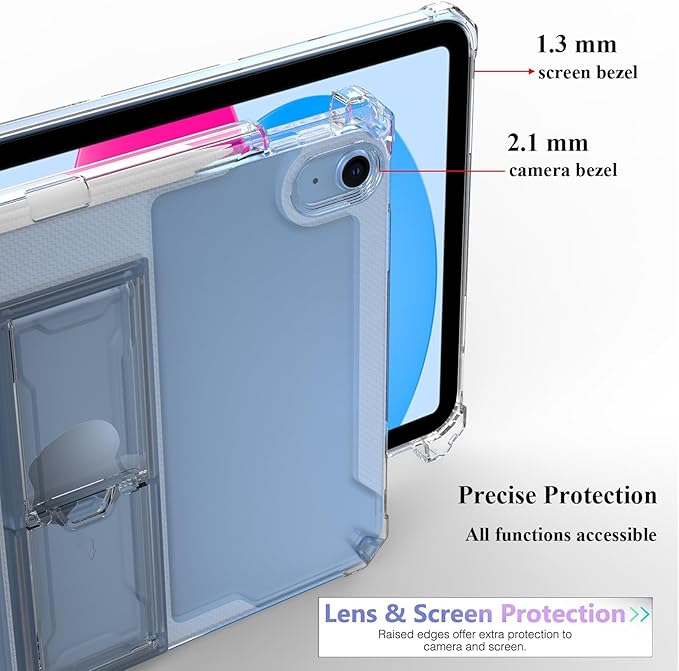 Clear Case for iPad A16 11th Generation 11" 2025/iPad 10th Generation 10.9 inch Case 2022 with Pencil Holder/Kickstand, UUcovers Soft TPU Back Stand Transparent Shockproof Cover for iPad 11/10, Clear