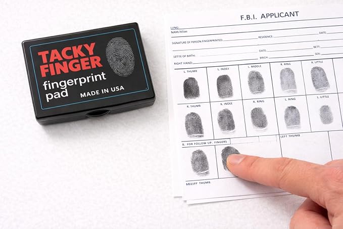 Inkless Fingerprint Pad – Black (3-Pack), Quick-Dry No-Mess Thumbprint Ink Pad for Notary Public and ID Verification, Non-Toxic & Reusable