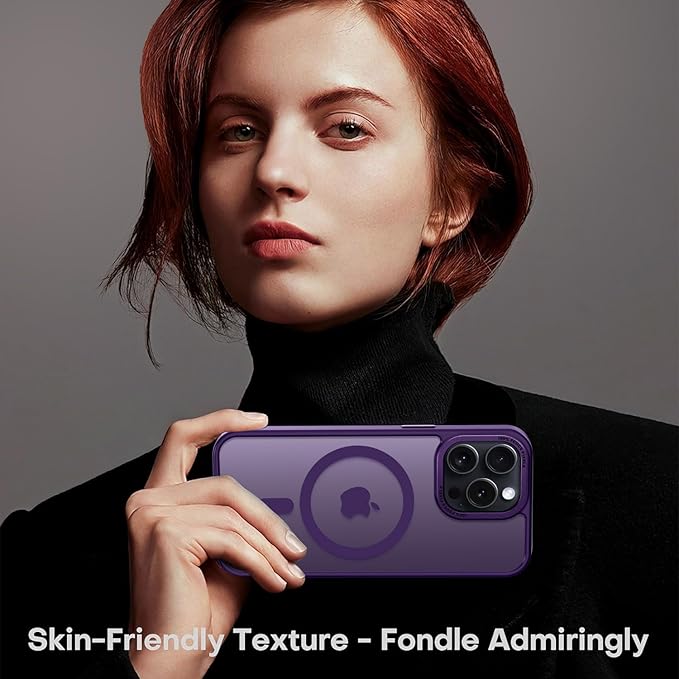 Newfuture Designed for iPhone 14 Pro Max Case with Magnetic [13 FT Military Drop Protection] [Compatible with Magsafe] Slim Translucent Matte Shockproof with Anti-Fingerprint Phone Case, Deep Purple