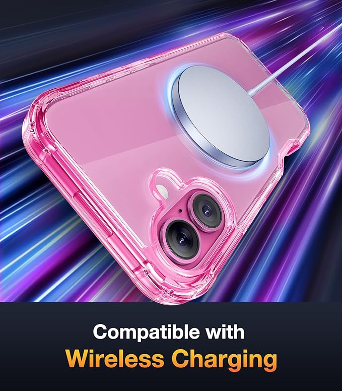 Diaclara Designed for iPhone 16 Case, Full Body Rugged Case with Built-in Touch Sensitive Anti-Scratch Screen Protector, Upgraded [Full Camera Protection] for iPhone 16 6.1" (Clear Pink)