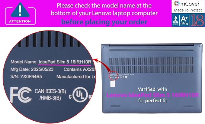 mCover Case ONLY Compatible for 2024-2026 16" Lenovo IdeaPad Slim 5 16AHP10 16ARP10 16AKP10 16IRH10 16IAH10 16IRU9 16ABR8 Series Windows Computers(NOT for Other Lenovo Models)- Red