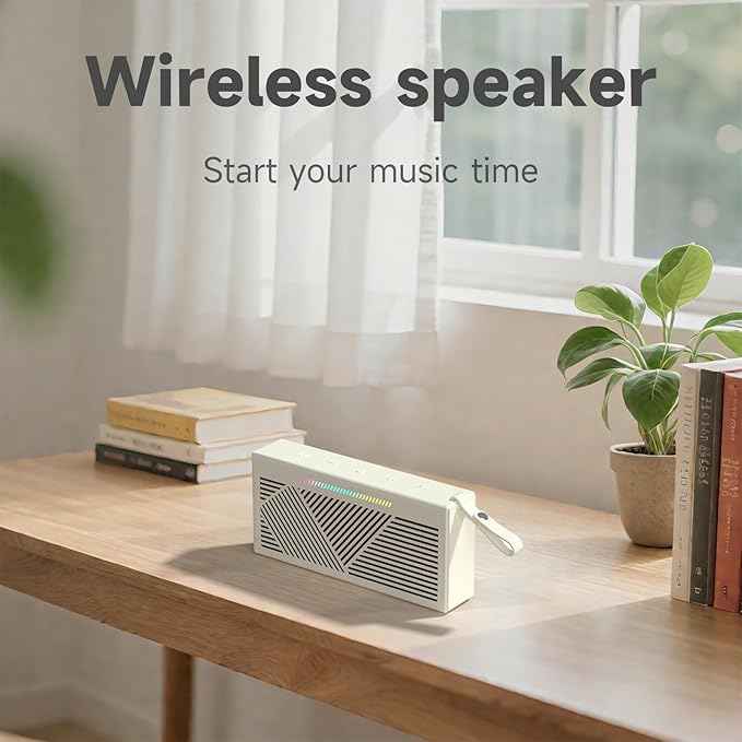 HOTTABLET Bluetooth Speaker Wireless Portable IPX5 Waterproof for Home Party Outdoor Beach, Beige