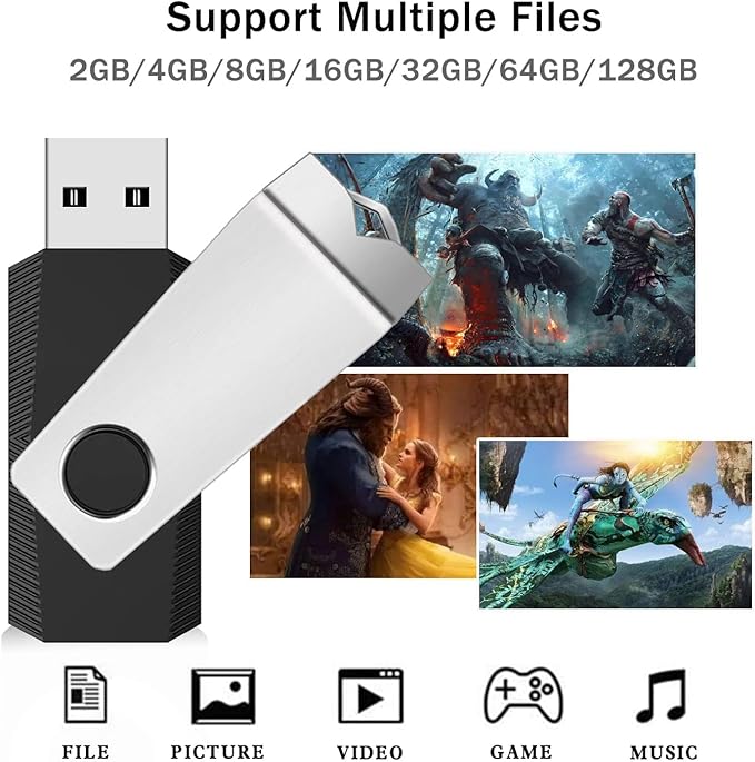 8GB Flash Drive 10 Pack, Wooolken USB 2.0 Memory Stick Thumb Drive with Lanyards Swivel USB Stick for Data Storage and Backup (Mixed Colors)