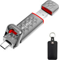 External SSD USB Flash Drive 512GB, Up to 550MB/s External SSD Thumb Drive, USB 3.2 + Type C, for iPhone15/16/17, Android Phone, PS4/PS5/MacBook/iPad/SmartTV, Zinc Alloy Body