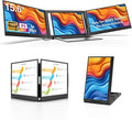 QQH Laptop Screen Extender, 15.6" 1080P Triple Portable Monitor Extender with Ultra-Slim Full HD IPS Display, USB-C Plug and Play Travel Dual Monitor for 12"-16" Laptops (Windows Only)