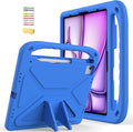 Kids Case for Apple iPad Air 13 inch Tablet M4/M3/M2 (2026/2025/2024) with Pencil Holder, Anti-Slip Handle Slim Lightweight Stand Shockproof Soft EVA Protective Silicone Bumper Cover, Blue