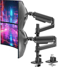 MOUNT PRO Dual Monitor Arm for Max 49" Ultrawide Screens up to 44 lbs, Heavy Duty Extra Tall Monitor Desk Mount, Vertical Stacked Adjustable Dual Monitor Mount, VESA Mount 75x75mm/100x100mm