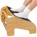 Upgraded Under Desk footrest- Bamboo Ergonomic Adjustable Footrest with 3 Height & Angle Settings,Pebble Massage Surface for Improved Posture and Blood Circulation,Home & Office