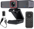 4K Webcam with AI-Powered Framing,Remote Control Web Camera/10X Digital Zoom 4k 30fps Web cam with USB 3.0 HDR/Dual Noise Cancelling Microphones for PC Mac, Streaming, Video Call, Zoom, Skype