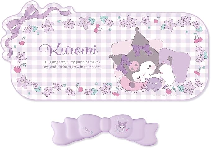 Kuitmor Kawaii Anime Mouse Pad Wrist Rest Support Set - Non-Slip Desk Mat and Memory Foam Bowknot Wrist Rest for Keyboard and Mouse,Perfect for Gaming or Home Office Work - KLM Flower Dream